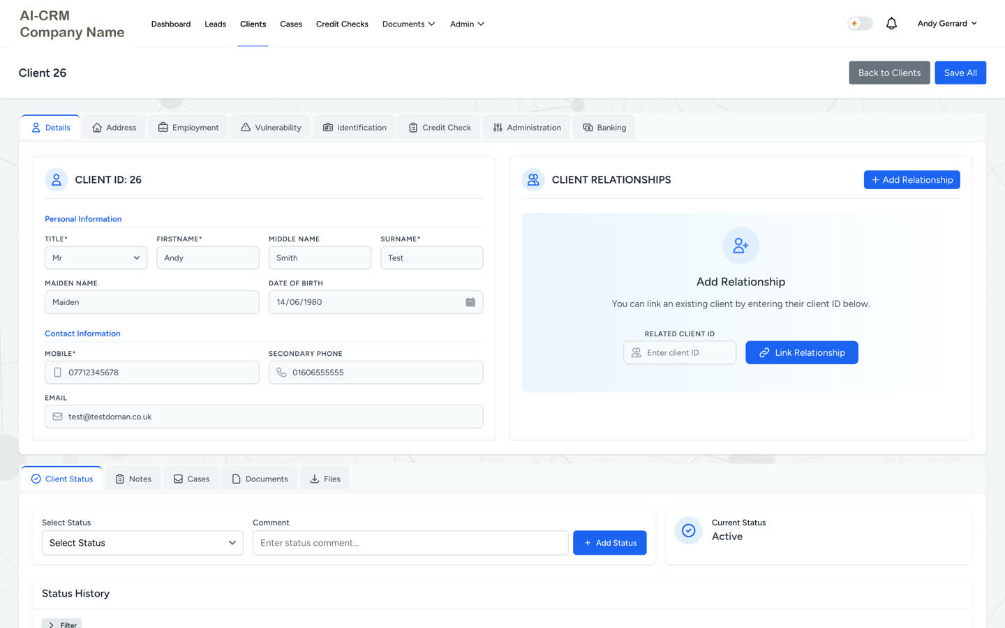 Custom CRM and lead management dashboard built by Digedtal