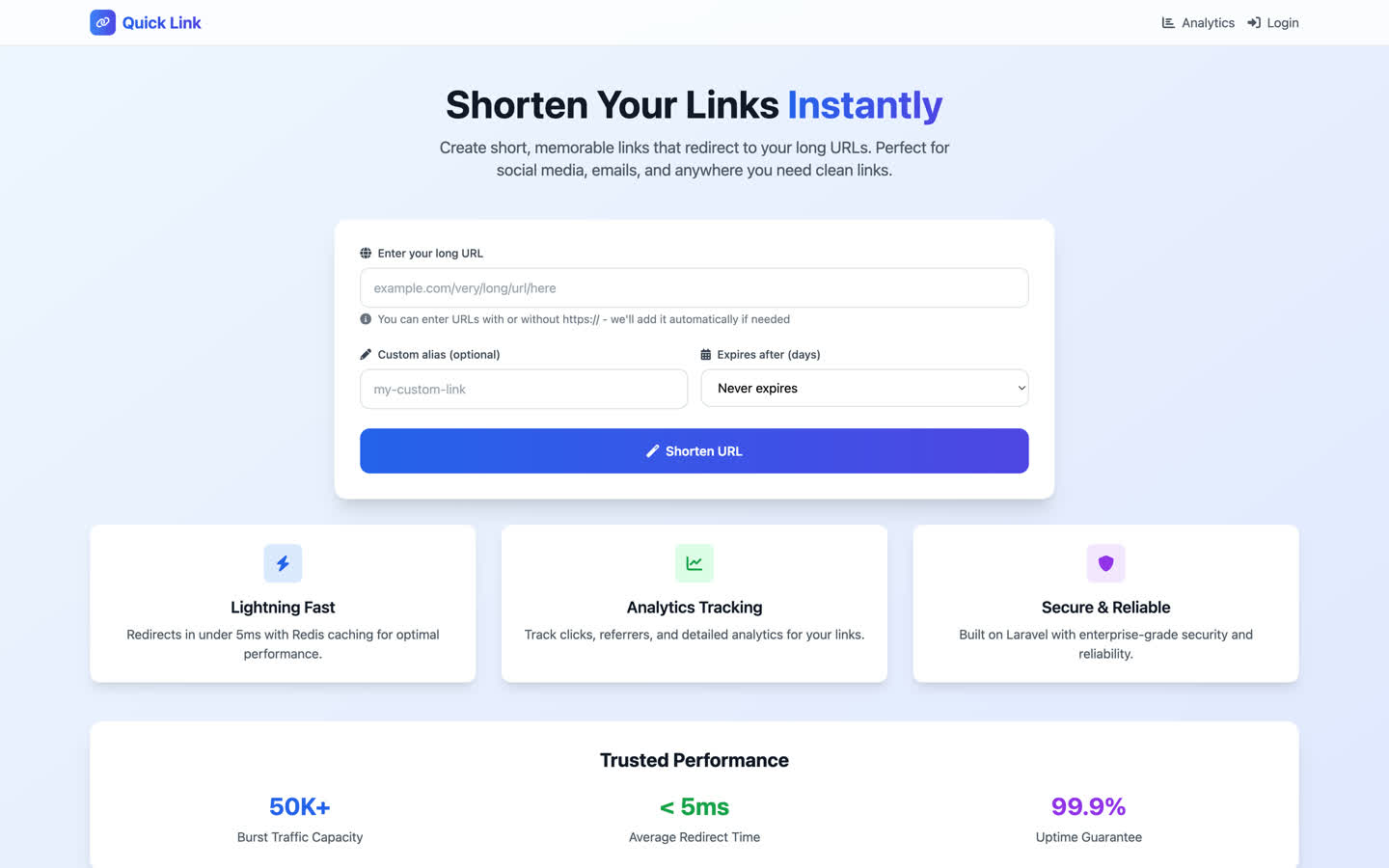 QuickLink - URL Shortener Service